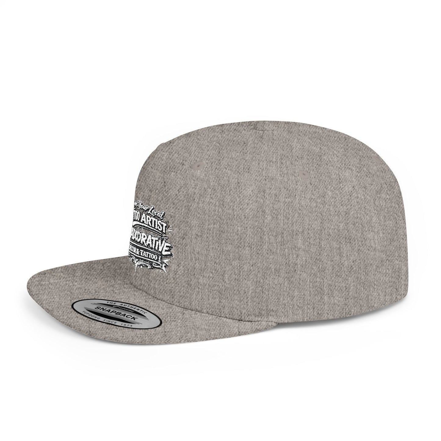 ‘Support Your Local Tattoo Artist’ Snapback Hat — Deadcorative Flat Bill SnapBack Hat