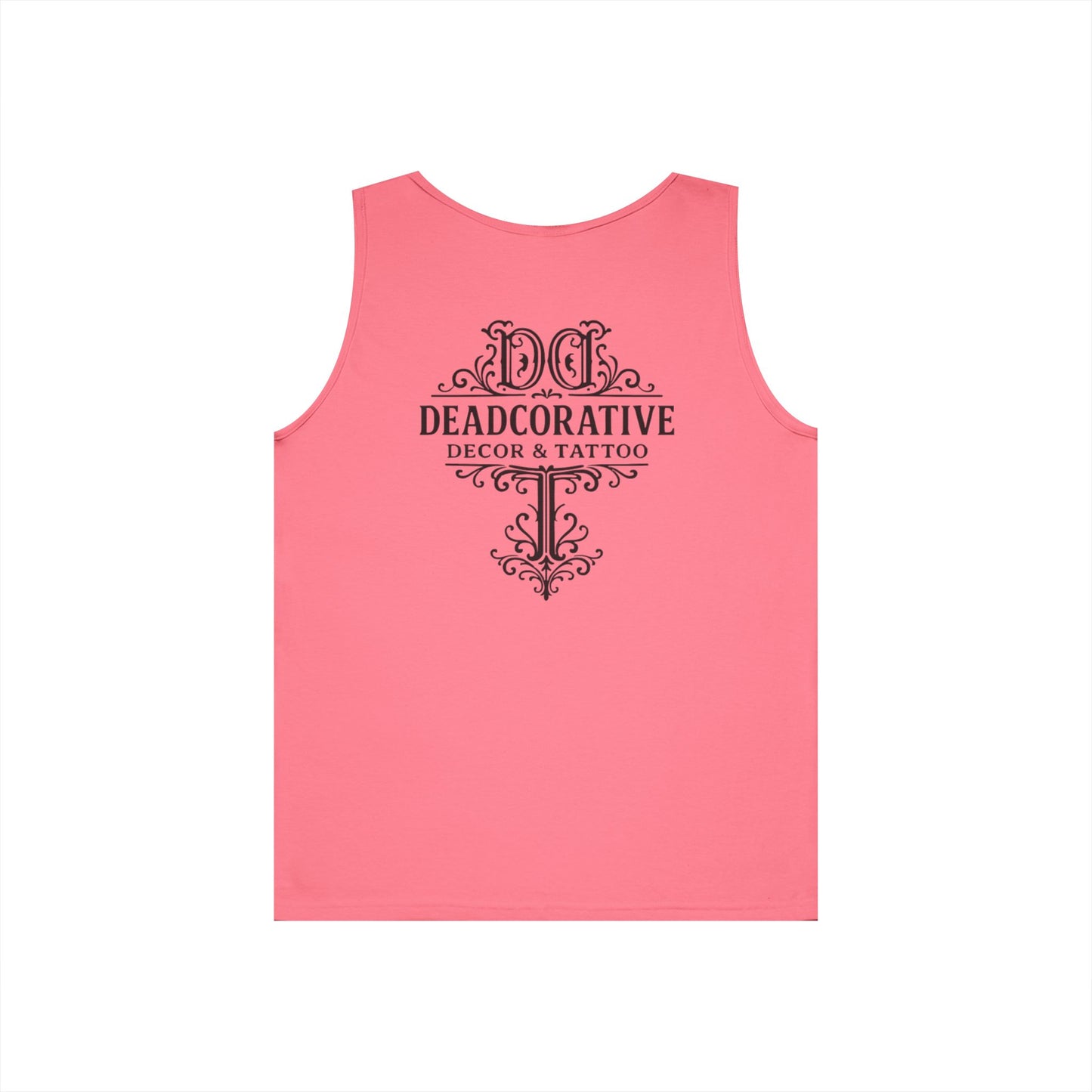 Deadcorative Logo Tank Top — "Deadcorative Decor & Tattoo" Chest & Back Print