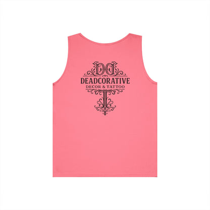 Deadcorative Logo Tank Top — "Deadcorative Decor & Tattoo" Chest & Back Print