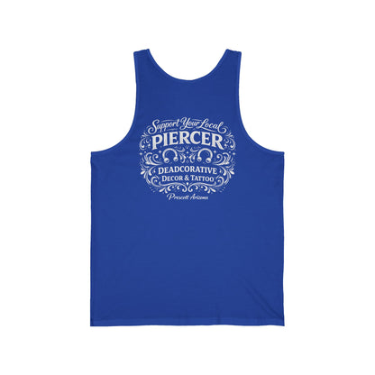 'Support Your Local Piercer" Tank Top — Deadcorative Graphic Tank Top