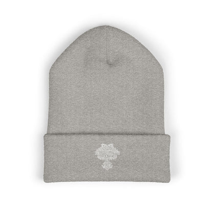 Embroidered 'Deadcorative' Classic Cuffed Beanie — Minimal Logo Knit Hat