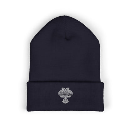 Embroidered 'Deadcorative' Classic Cuffed Beanie — Minimal Logo Knit Hat