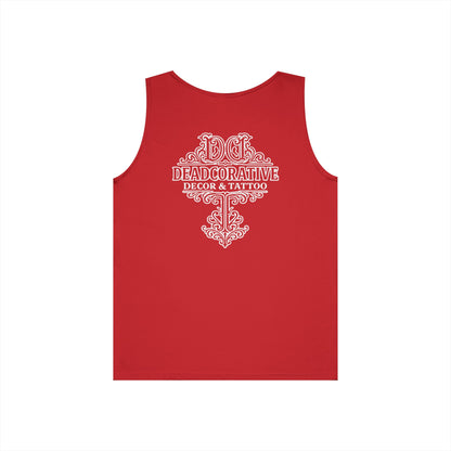 Deadcorative Logo Tank Top — "Deadcorative Decor & Tattoo" Chest & Back Print