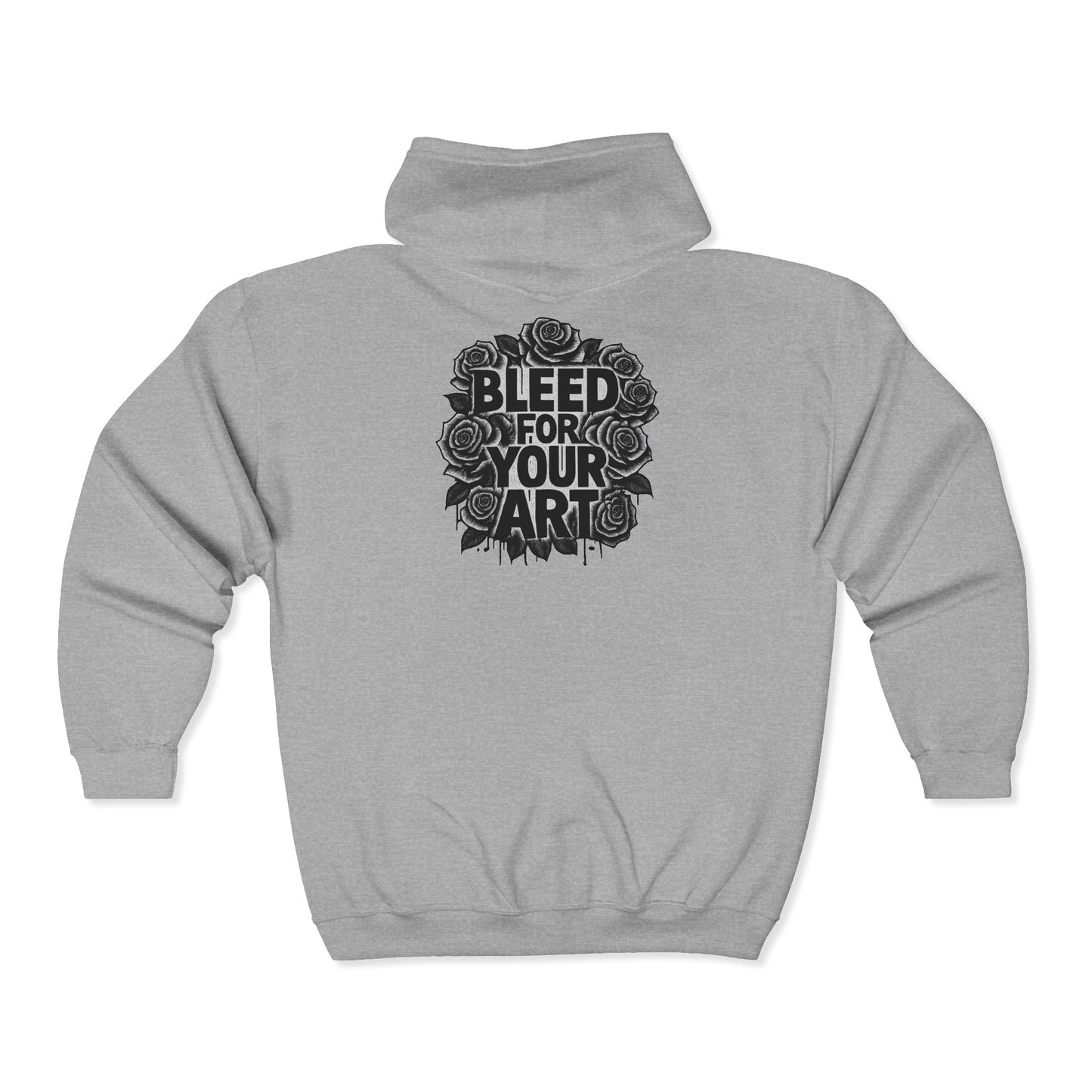 'Bleed For Your Art' Full-Zip Hoodie – DeadCorative Graphic Zip-Up Hoodie