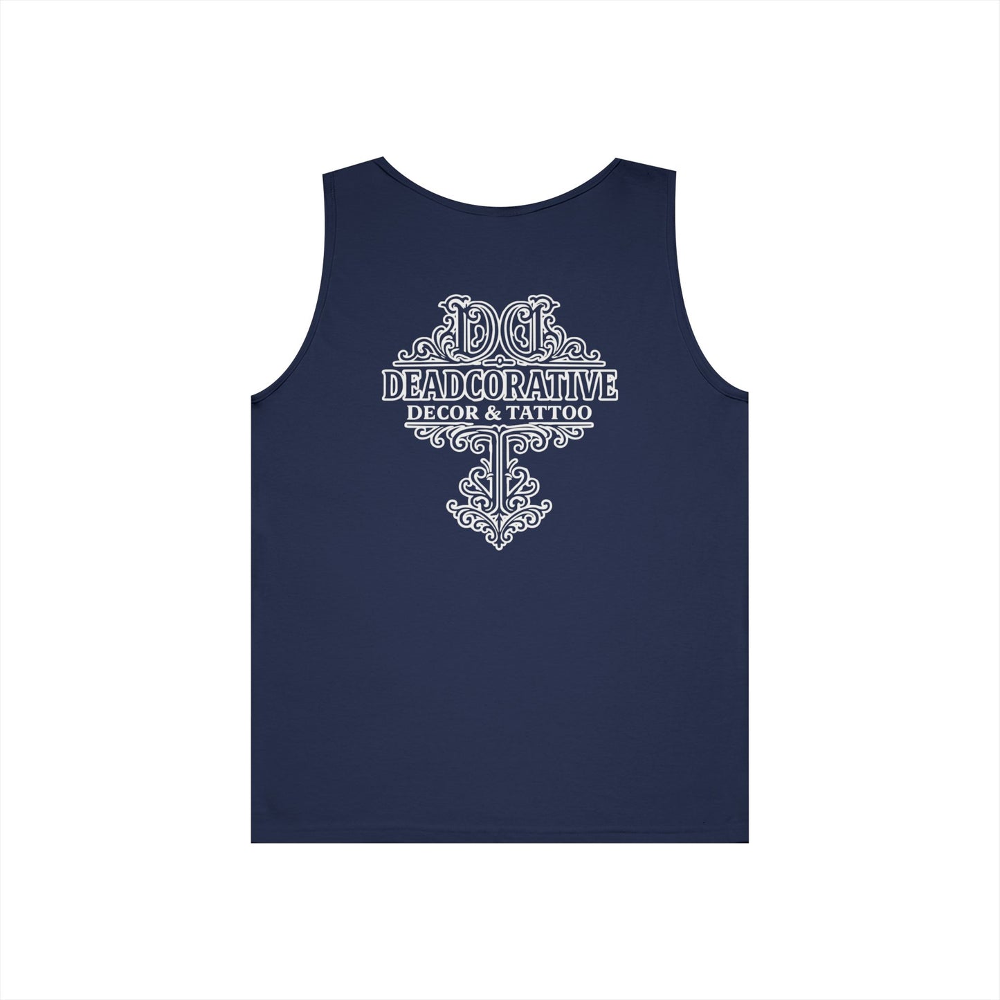 Deadcorative Logo Tank Top — "Deadcorative Decor & Tattoo" Chest & Back Print