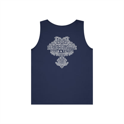 Deadcorative Logo Tank Top — "Deadcorative Decor & Tattoo" Chest & Back Print