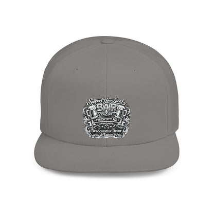 ‘Support Your Local Bar’ Flat Bill SnapBack Hat - Deadcorative Flat Bill Snapback Hat