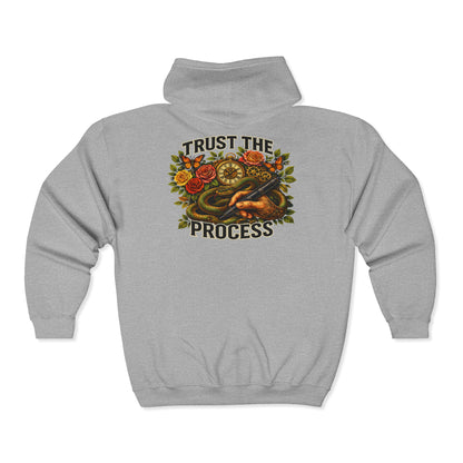 'Trust The Process' Zip Hoodie —  DeadCorative Graphic Zip Up Jacket