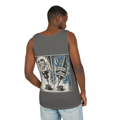 'Bottle Up / Needle Down' Tank Top — Deadcorative Graphic Tank Top
