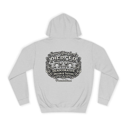 'Support Your Local Piercer' Hoodie — Deadcorative Graphic Pull-Over Hoodie