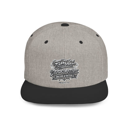 ‘Support Your Local Tattooer’ Snapback Hat — Deadcorative Flat Bill Cap