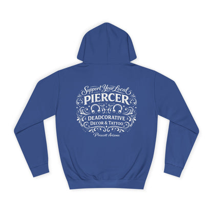 'Support Your Local Piercer' Hoodie — Deadcorative Graphic Pull-Over Hoodie