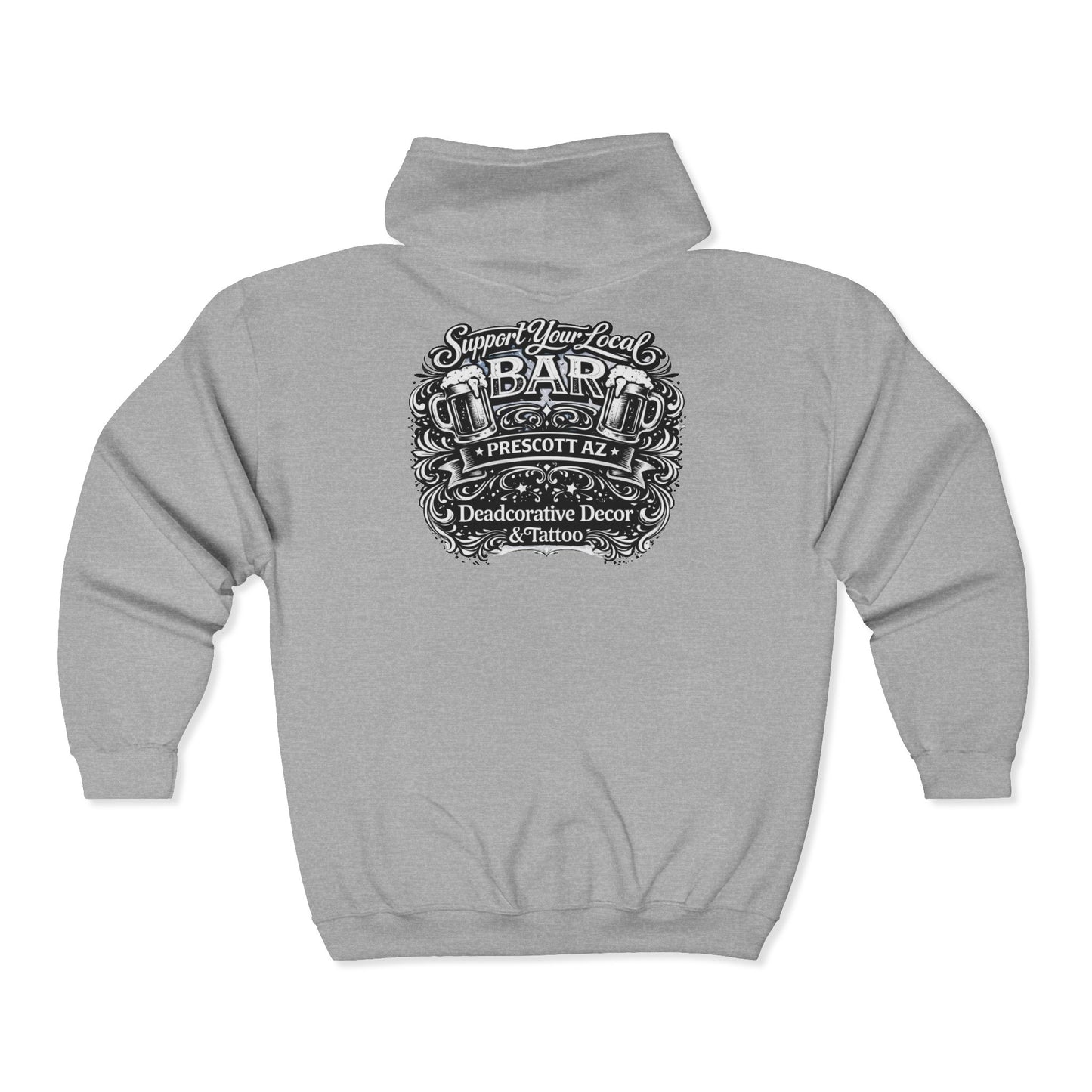 'Support Your Local Bar' Full‑Zip Jacket — Deadcorative Graphic Full Zip-Up Jacket