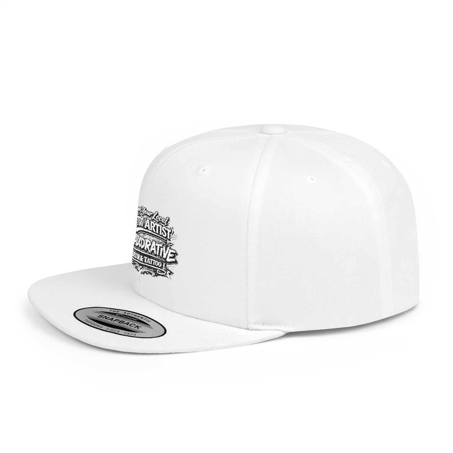 ‘Support Your Local Tattoo Artist’ Snapback Hat — Deadcorative Flat Bill SnapBack Hat