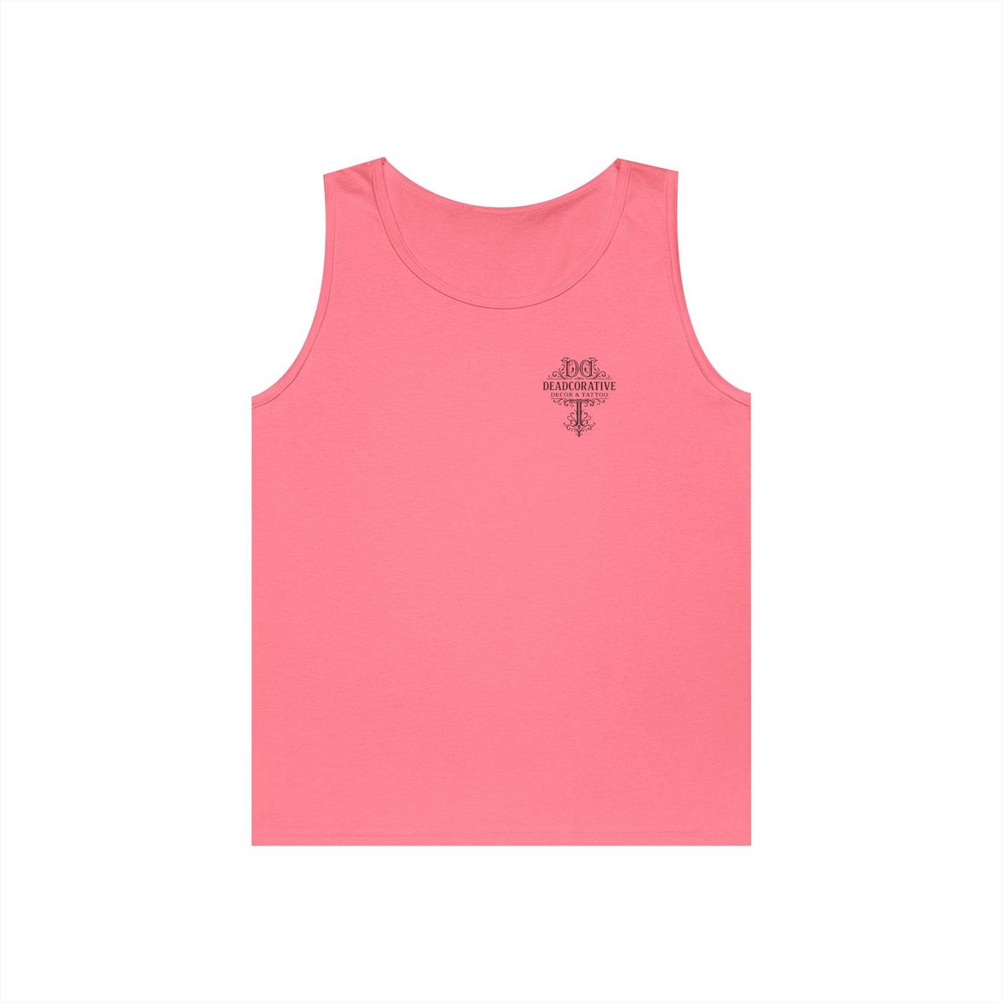 Deadcorative Logo Tank Top — "Deadcorative Decor & Tattoo" Chest & Back Print