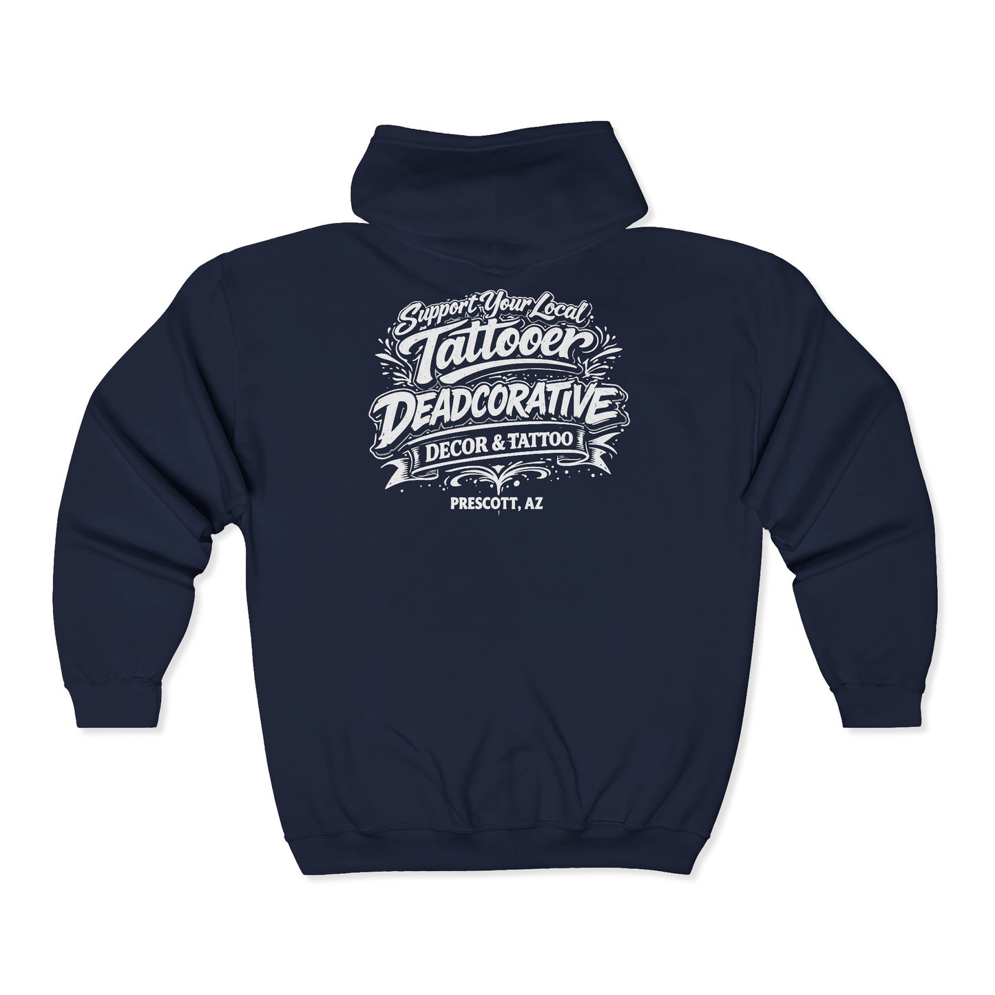 'Support Your Local Tattoer'  Full-Zip Jacket — Deadcorative Graphic Full-Zip Jacket