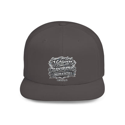‘Support Your Local Veteran’ Flat Bill Snapback Hat — Deadcorative SnapBack Cap